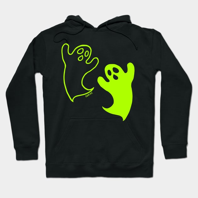 Ghostly Contrast (Green Version) Hoodie by Jan Grackle